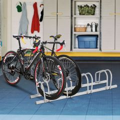 Costway fietsstandaard voor 4 fietsen fietsstandaard multistandaard stalen vloerstandaard montagestandaard zilver