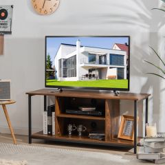 TV Stand voor TV's tot 50 Lnch Houten Kast met Verstelbare Plank voor Woonkamer Bruin