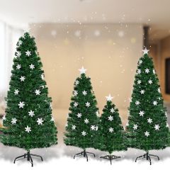 Kerstboom LED 90/120/150/180 cm Kunstkerstboom met glasvezel kleurwisselaar Groen