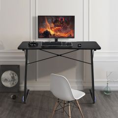 Z-vorm gamingtafel met led-verlichting Computertafel PC-tafelbureau