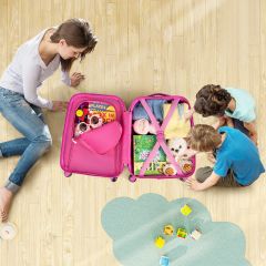 Kinderkoffer Rolkoffer Handbagageset 2-Delig met Spinner Wielen Roze