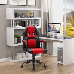 Costway bureaustoel met in hoogte verstelbare zitting PC Gaming stoel Ergonomisch Rood