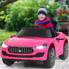 12V Maserati Kinderauto met 2.4G Afstandsbediening & Muziek & LED voor Kinderen van 3+ Roze