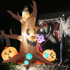 180cm hoge opblaasbare dode Halloween-boom met pompoenspookboom met led-verlichting