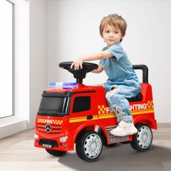 Costway Kinderduwauto Brandweerauto met Licentie Mercedes Benz 62 x 29 x 43 cm Rood