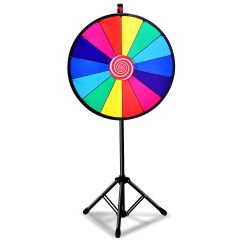 Costway φ 60 cm wiel van fortuin kleurenwiel loterijspellen