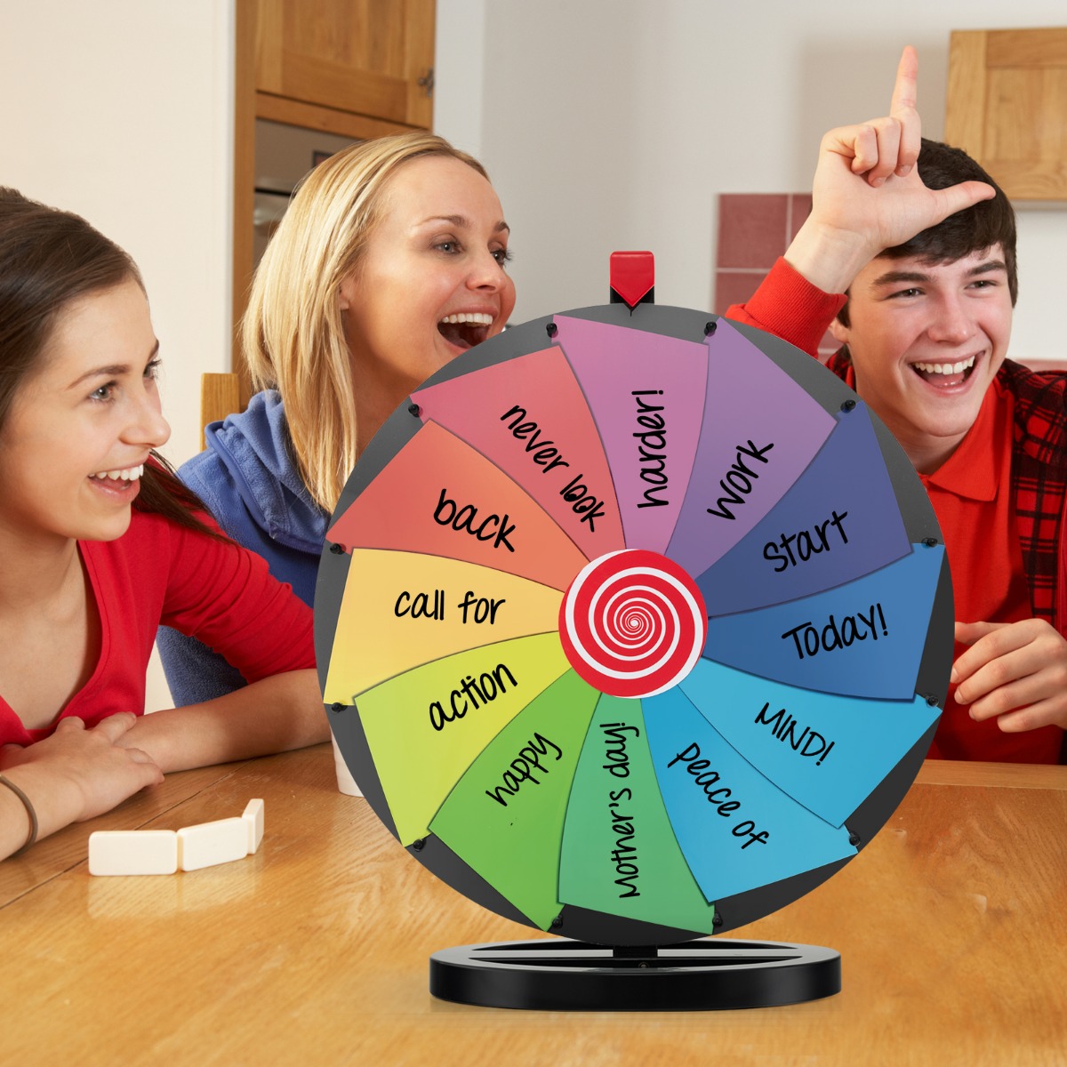 Gelukswiel om te Draaien Incl. Gum en Markeerstift Lucky Wheel voor Feestjes Loterijspelletjes en Wo