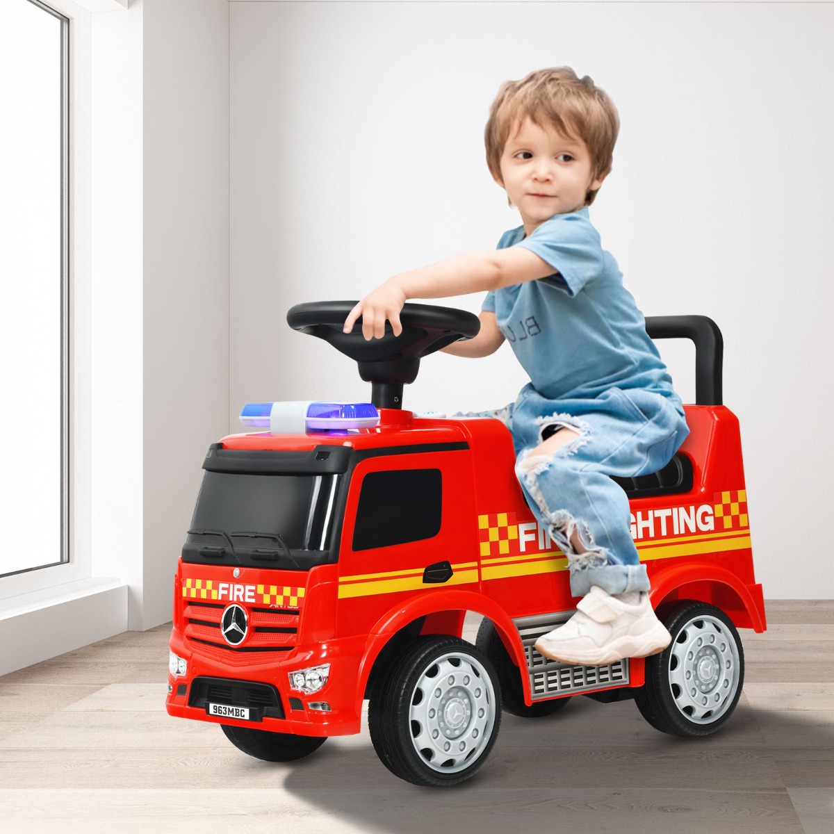 Children's Fire Truck Licensed Mercedes Benz Push Car 62 x 29 x 43 cm Rood