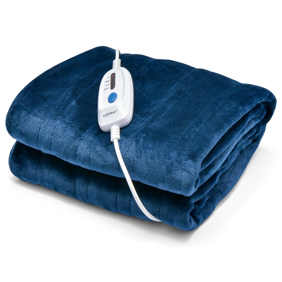 Warmtedeken Elektrisch verwarmde deken met 4 warmtestanden 130 x 180 cm blauw